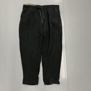 Vintage 50s Black/Dark Green Side Button Trousers 33x26